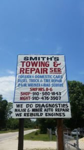 Smith's Towing & Repair Service tow service company in Godwin, North Carolina offering 24 hour towing near me