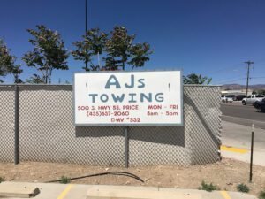 AJ's Towing tow service company in Price, Utah offering 24 hour towing near me
