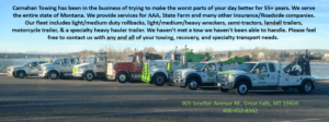 Carnahan's Towing & Repair, Inc. tow service company in Great Falls, Montana offering 24 hour towing near me