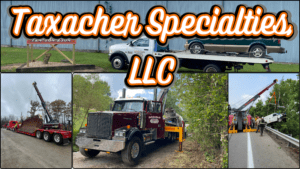 Taxacher Specialties LLC tow service company in Everson, Pennsylvania offering 24 hour towing near me