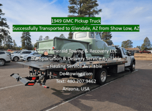 Desert Emerald Roadside Assistance & Towing tow service company in Gilbert, Arizona offering 24 hour towing near me