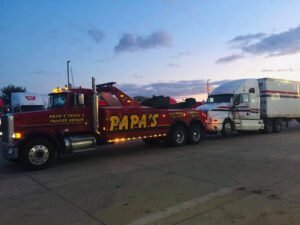 Papa's Truck & Trailer Repair LLC tow service company in Cedar Rapids, Iowa offering 24 hour towing near me
