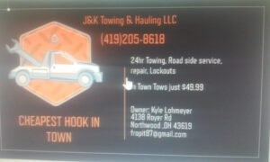 J&K Towing & Hauling LLC tow service company in , offering 24 hour towing near me