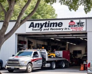 Anytime Towing and Recovery Inc. tow service company in Bloomington, Illinois offering 24 hour towing near me