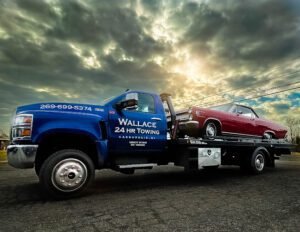 Wallace 24 Hr Towing, LLC tow service company in Cassopolis, Michigan offering 24 hour towing near me