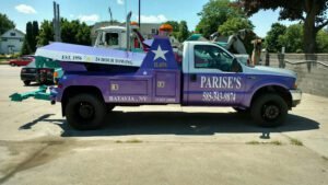 Parise's Auto & Towing Inc. tow service company in Batavia, New York offering 24 hour towing near me